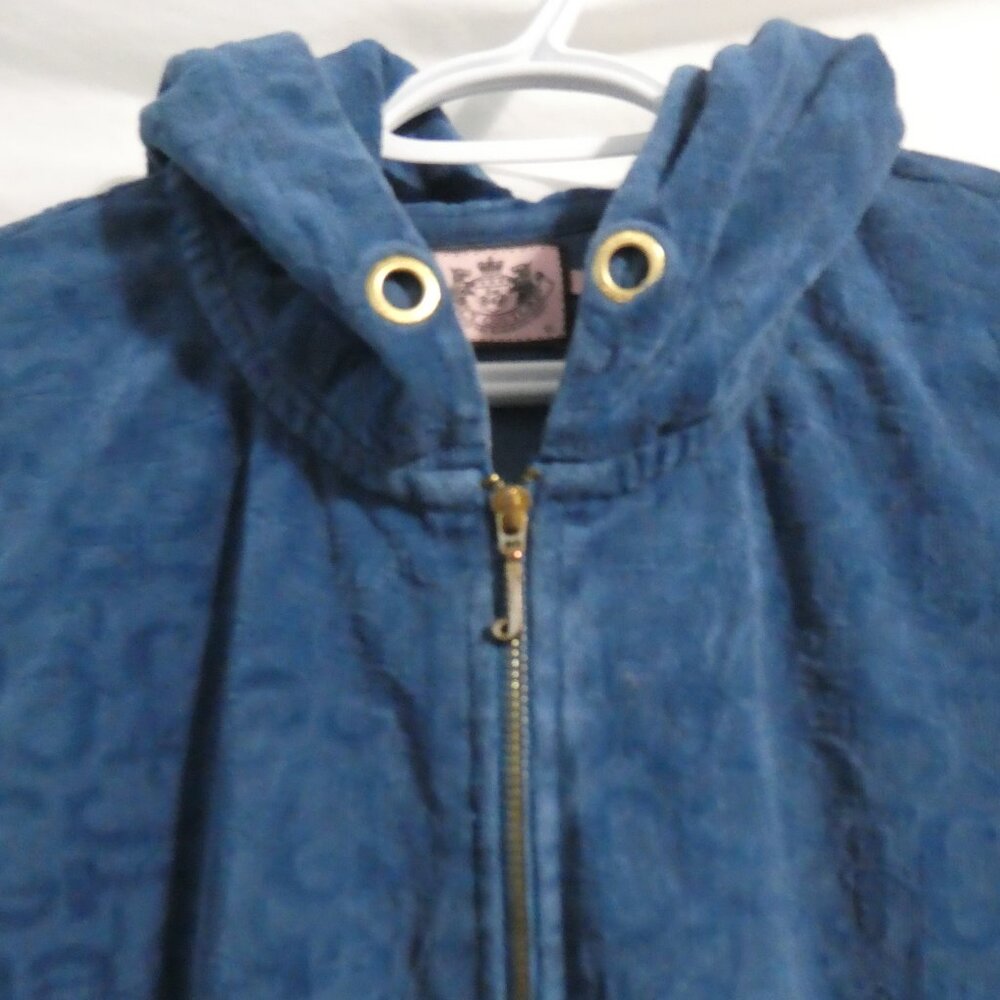 JUICY COUTURE | xl, extra large | Zip-Up Velour JC All Over Design Hooded Jacket - Picture 5 of 16